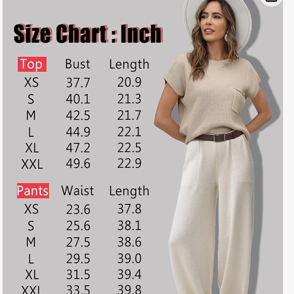 Ugerlov Women's Two Piece Outfits Sweater Sets,Khaki. - Picture 2 of 4